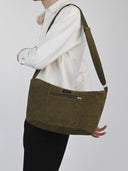 Olive Corduroy CrossBody Purse